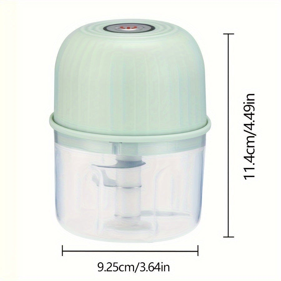 Top Pick: Portable USB Rechargeable Mini Food Chopper with 3 Stainless Steel Blades and Lithium Battery - Perfect for Chopping Onions, Garlic, Veggies, Fruits, Ginger, Chili, and Meat - Compact and Wireless Mixer for Your Kitchen - Available in Multiple