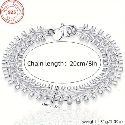 This bracelet is made of high-quality S925 sterling silver featuring a double bead chain design. It is beautifully crafted with exquisite silver detailing, embodying a fashionable retro style. This versatile piece is perfect for everyday wear or special