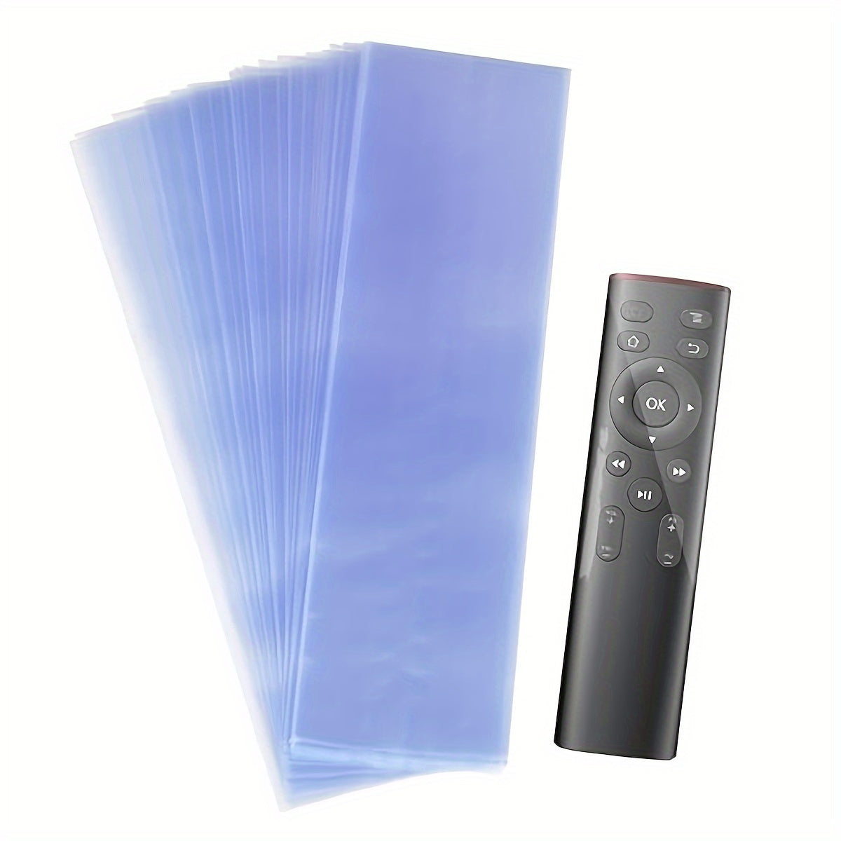 30/60pcs PVC Transparent Shrink Film for Remote Controls, Collectibles, Jewelry, etc. Dustproof and Waterproof.