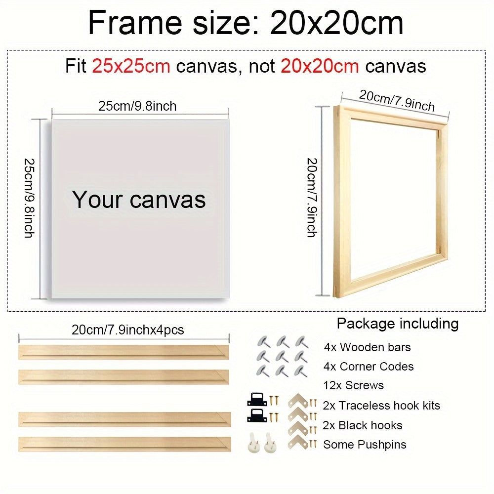 Contemporary DIY Diamond Painting Frame Kit, Vertical Oblong Shape, Wall Mounting, Non-Magnetic, for Canvas & Photo Art - Home Decor Gift, Various Sizes Available.