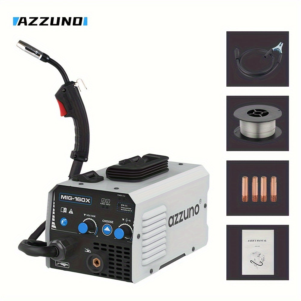 AZZUNO 220V MIG welding machine for home use with flux cored wire and no gas.