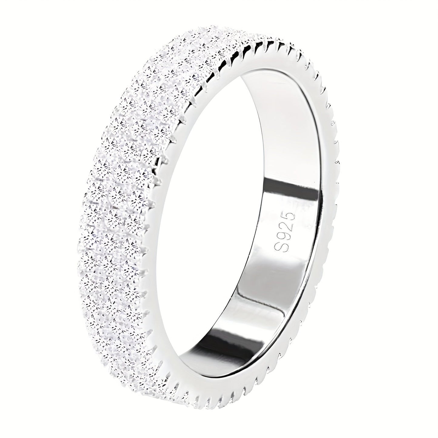 High quality engagement/wedding ring made of 925 sterling silver, featuring sparkling zirconia stones. A perfect gift for that special person, comes with a gift box included.