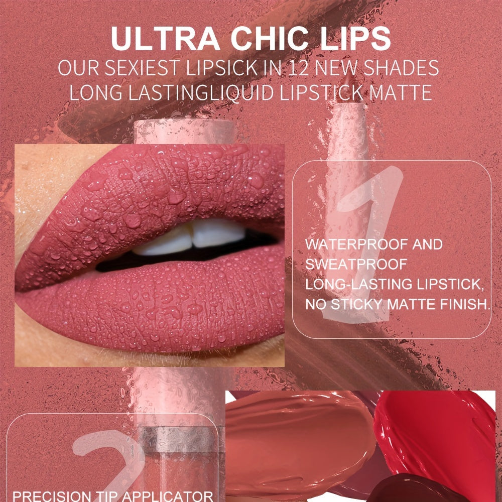 Matte lip gloss lip liner set that is durable, waterproof, sweat-resistant, and easy to color.