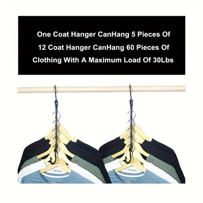 5 or 10 pieces of Rotatable Folding Plastic Clothes Hangers, Versatile Five Hole Space Saving Wonder Hangers, Closet Organizer for Bedroom Decor and Drying Racks.