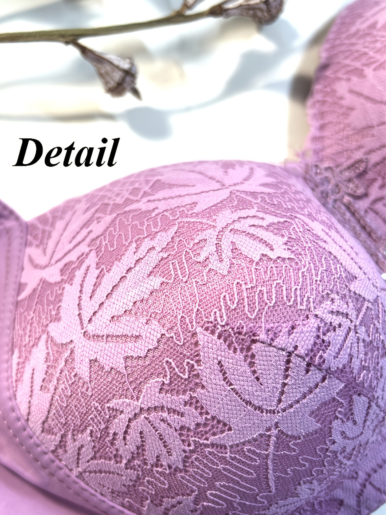 2 Elegant Lace Detail Wireless Bras for Women with Breathable Thin Cups and Glossy Finish, Non-Removable Pads of Nylon/Elastane.