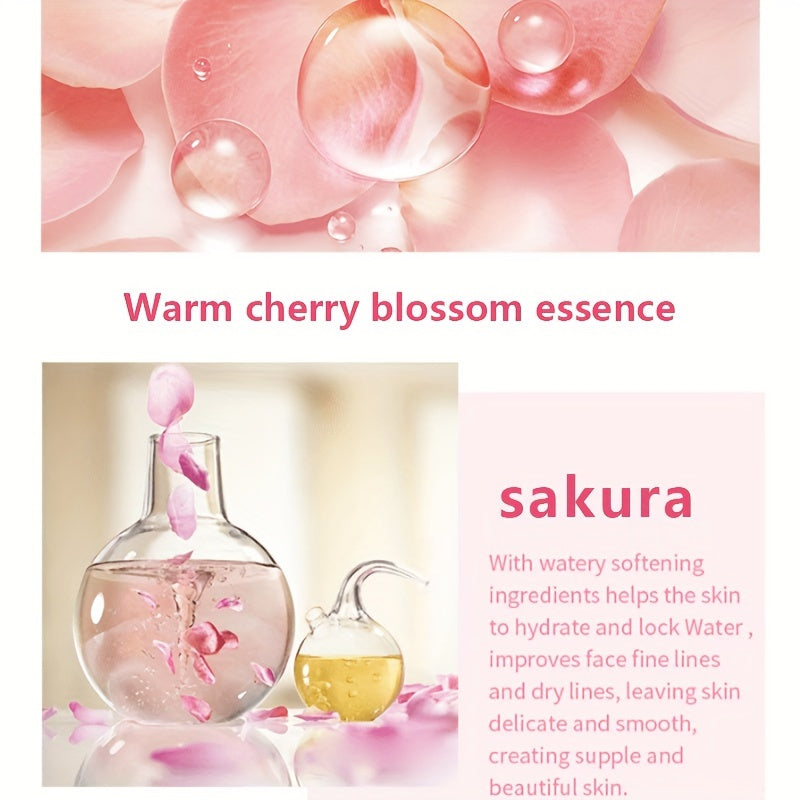 30/60g Sakura Essence Face Cream, improves skin elasticity, firms skin, fast-absorbing, non-greasy, moisturizes and smooths skin, suitable for all skin types, contains plant Squalane.