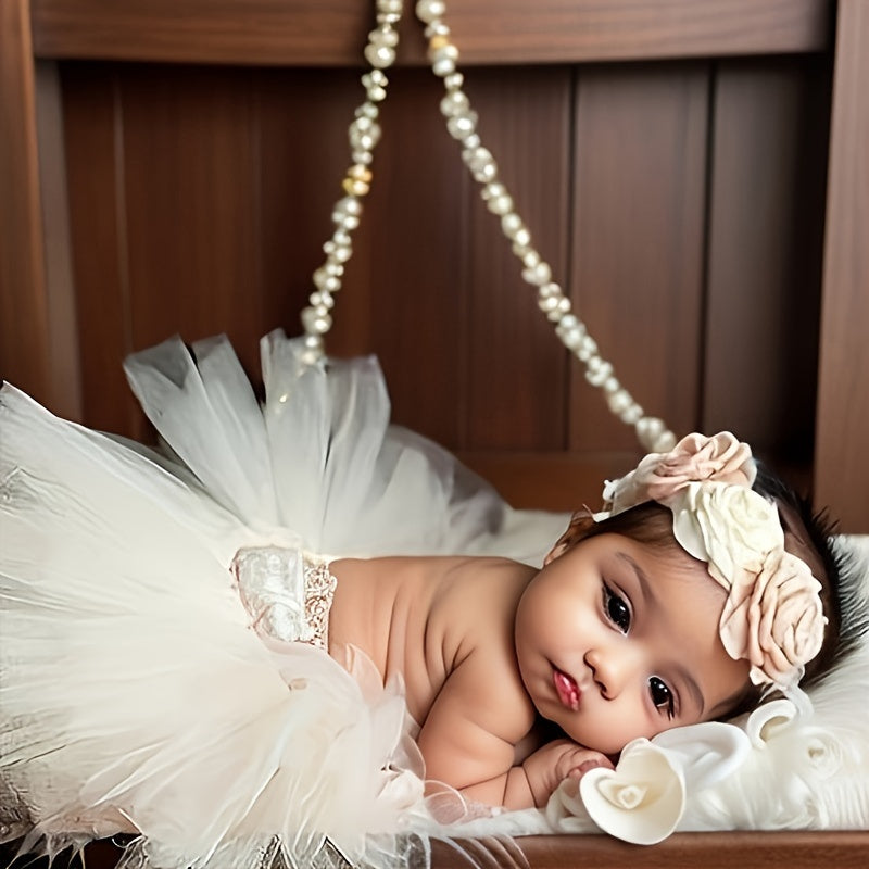 Beautiful Tutu Skirt and Headband Photo Set, Perfect for Christmas, Halloween, Thanksgiving, New Year's, and Valentine's Day Gifts