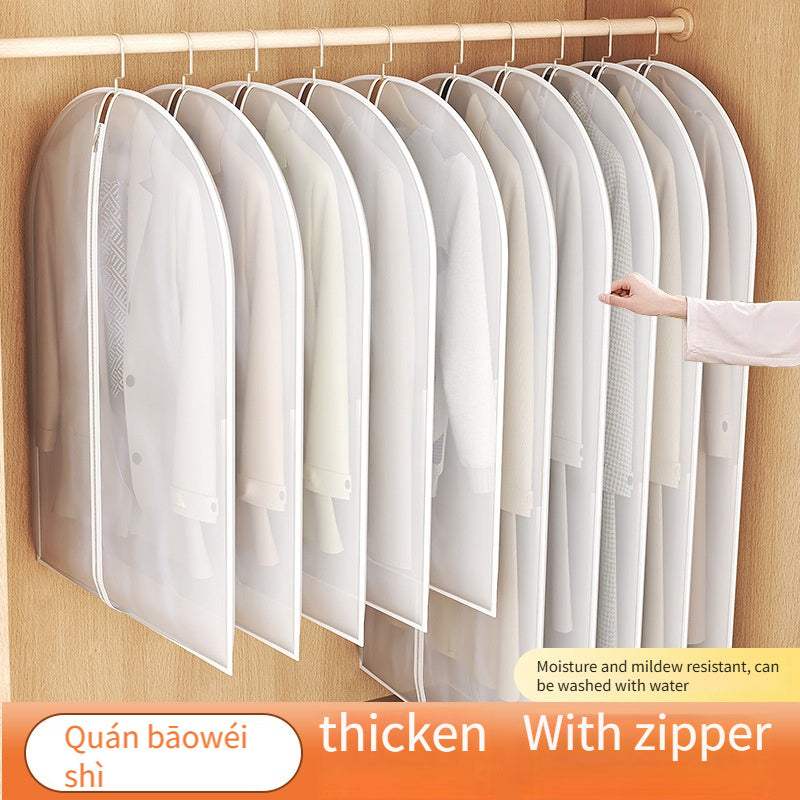 Clear PVC Garment Bags with Zipper Closure - Set of 3/5, Transparent Suit Covers for Coats and Jackets. Protects from Dust and Moisture, Ideal for Hanging Wardrobe Storage.