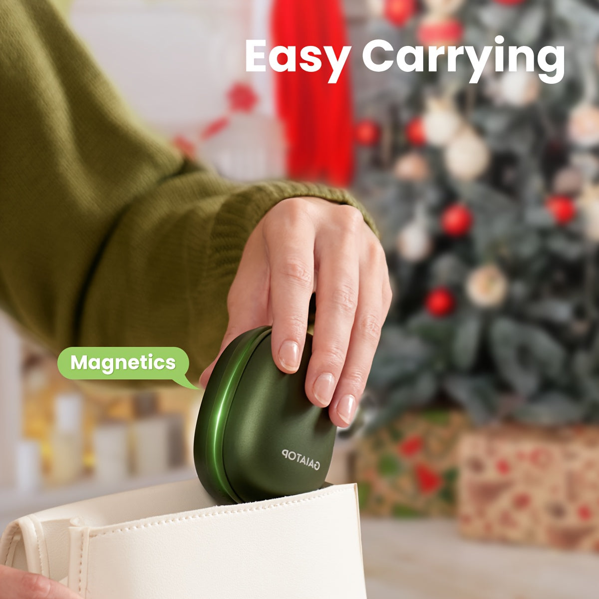 Get two GAIATOP Mini Hand Warmers in this pack! These portable USB rechargeable hand warmers feature a 4000mAh lithium battery, stylish face design, and are compact and safe for a Christmas holiday gift.