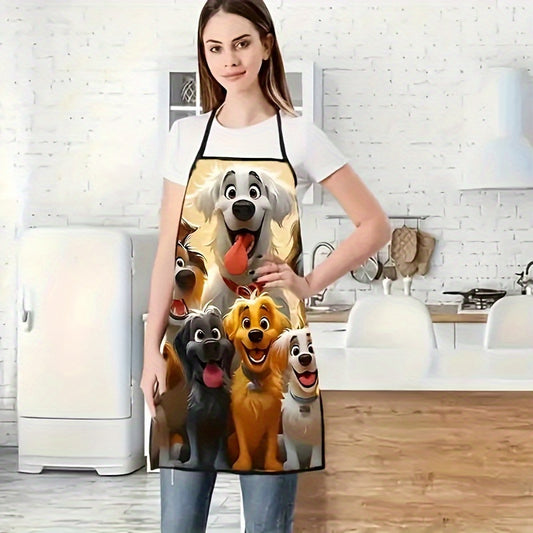 Beloved by dog lovers, this apron with a cute cartoon design is perfect for cooking and cleaning. Ideal for pet enthusiasts and a great Valentine's Day gift.