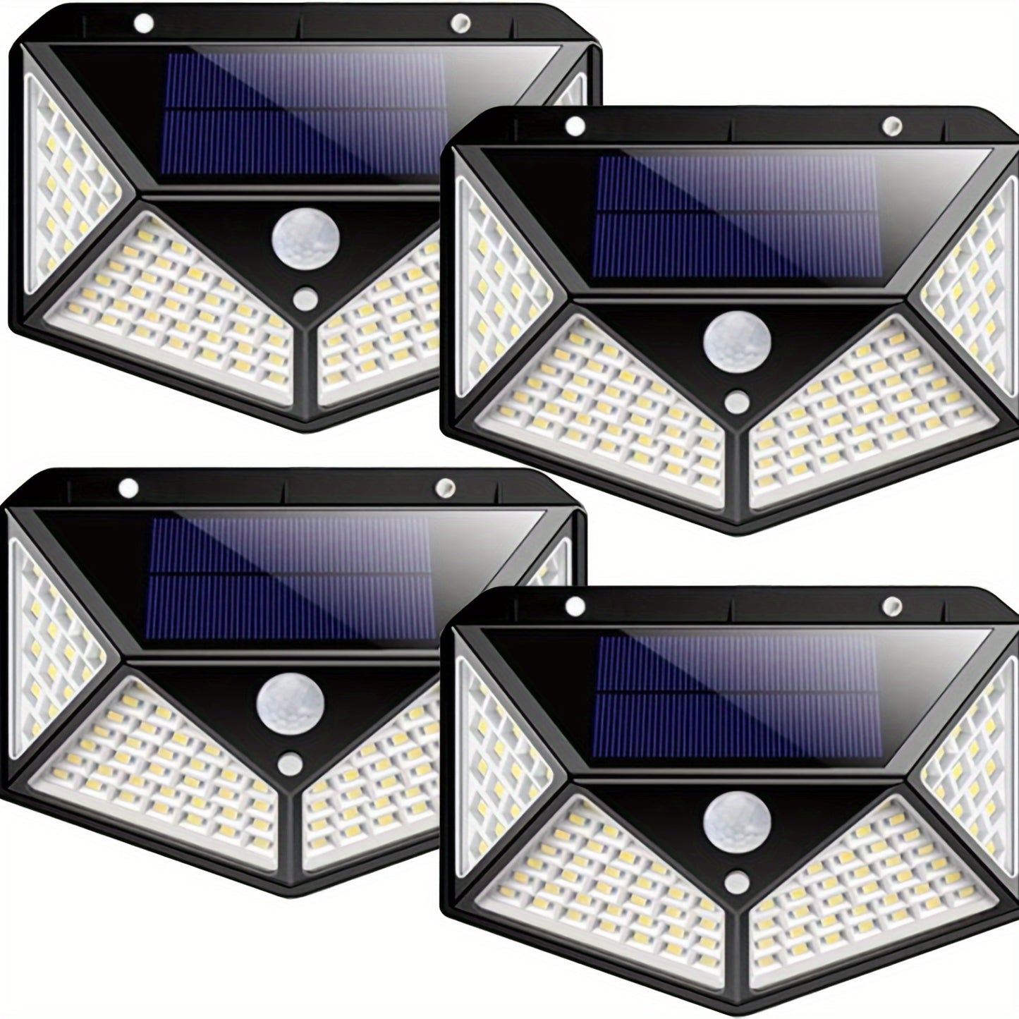 Solar lights outdoor in 1/2/4/6pcs, featuring 100LED with 3 modes and 270° lighting angle. Motion sensor security lights powered by solar energy, ideal for backyard, garden, fence, patio