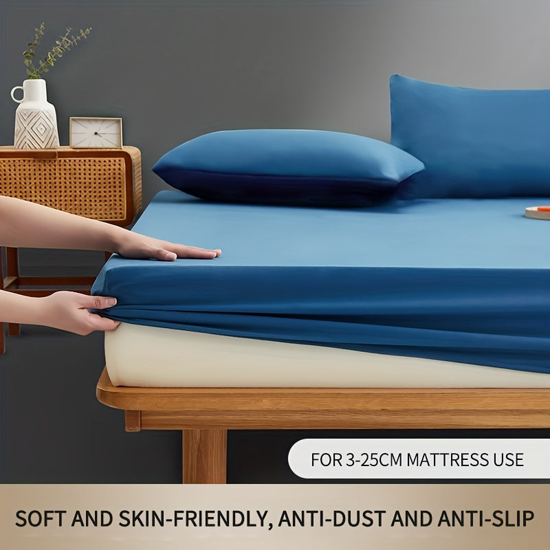 One piece of a solid colored fitted sheet made of soft and comfortable microfiber material. Ideal for bedrooms and guest rooms, with a deep pocket design. This product includes the fitted bed sheet only.