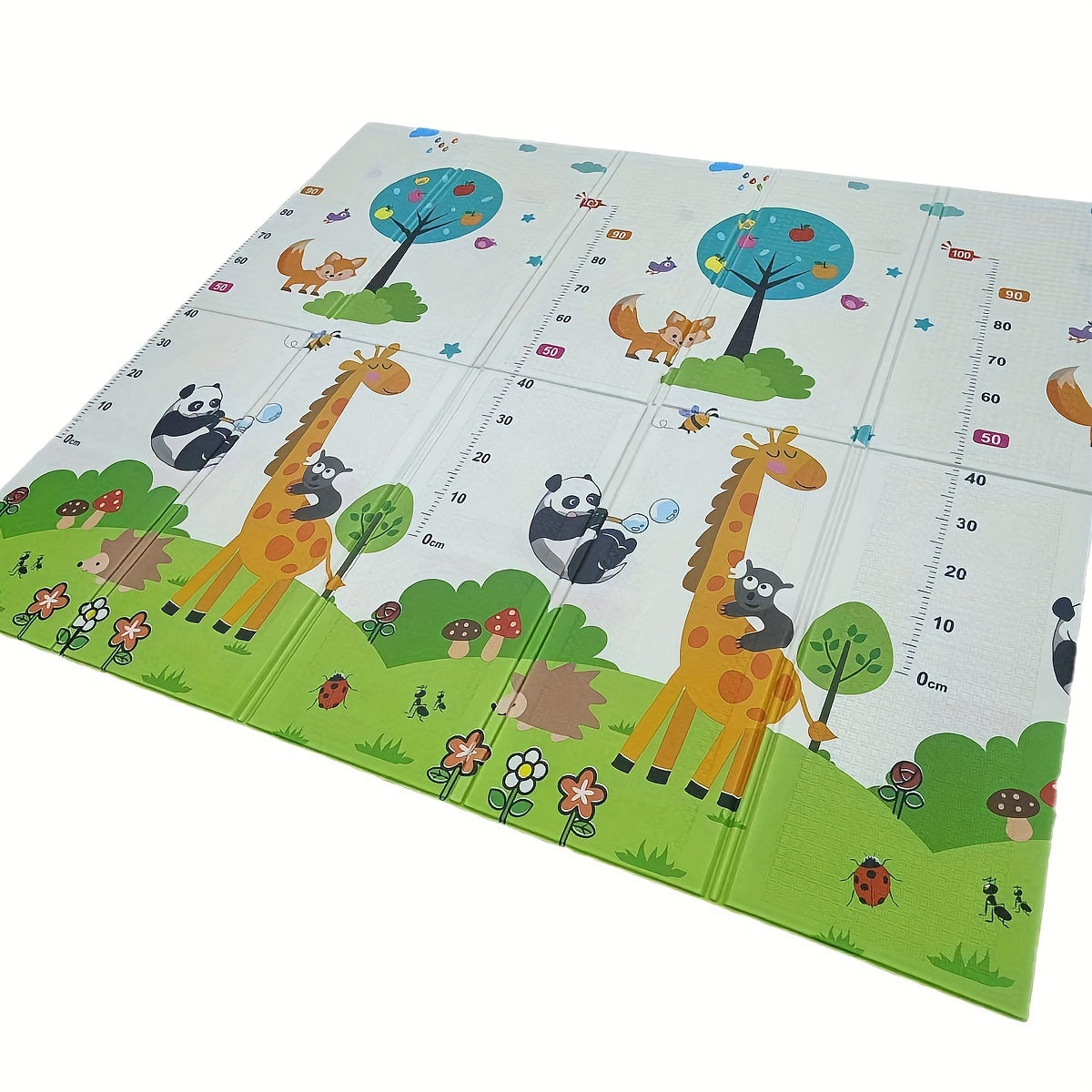 Foldable XPE Foam Play Mat, Waterproof and Double-Sided, Featuring Cartoon Game Design. A Thick Crawling Mat complete with a Portable Handbag for Easy Transport.