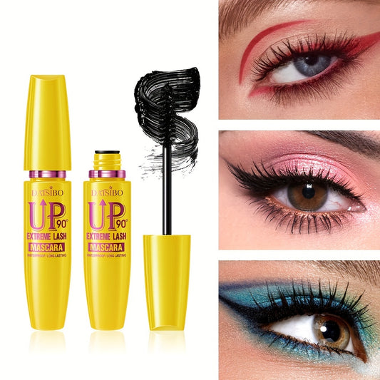 DAISIBO 4D Silk Fiber Lash Mascara Ultra Black rangida, uzun, qalin va hajmli kirpiklar uchun. Suvga chidamli, dog' tushmaydigan va barcha teri turlari uchun gippoallergen. Tez va oson qo'llash.