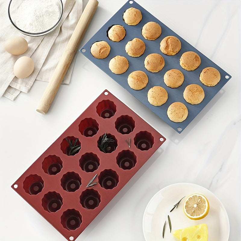 Silicone Cake Mold Set - Includes 15 Individual Cups for Baking Homemade Cupcakes in the Oven