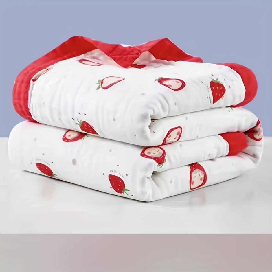 Cute Print Cotton Blanket made of six layers of high-density cotton gauze, perfect for use as a lunch blanket or for a cozy nap on the sofa or office bed. This skin-friendly blanket is a must-have for ultimate comfort.