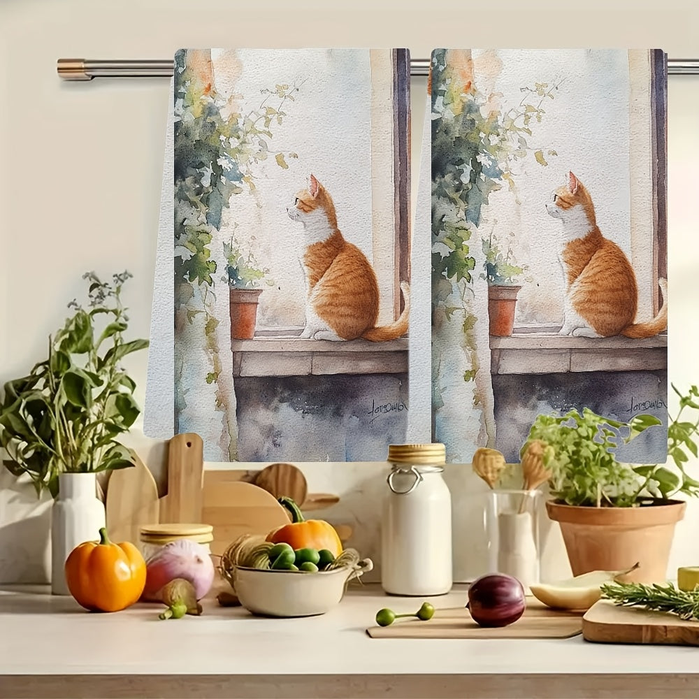 Includes a pair of luxurious ultra-soft kitchen towels designed to create a calming atmosphere in your home. These highly absorbent dish and hand towels are ideal for adding a festive touch to your decor, and are conveniently machine washable. Each towel