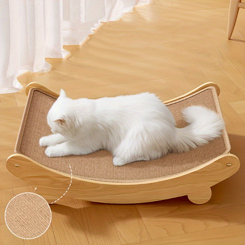 Compact Premium Wooden Cat Scratcher Tower: Sturdy, Durable, and Fun for Cats.