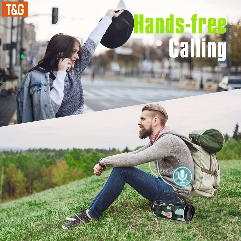 T&G TG116C is a portable wireless speaker with 5.0 surround sound, USB/TF/FM broadcast, and 10m connectivity. It has a rechargeable lithium battery with Type-C charging, making it a perfect