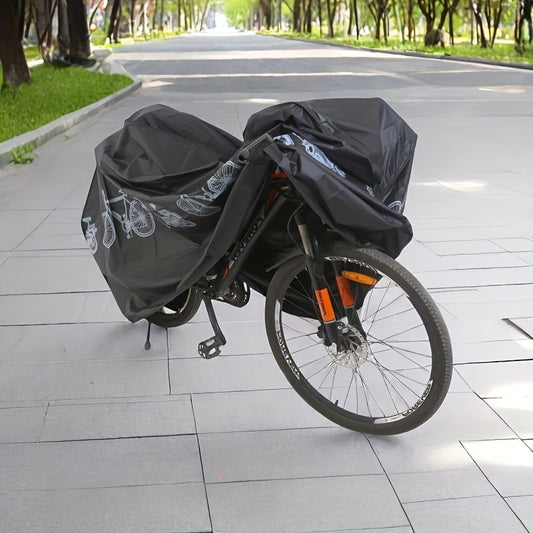 Cover your outdoor bicycles and motorcycles with these disposable gray and black covers. They are waterproof and rainproof, and perfect for storing your bikes in any weather conditions. Choose from a set of 1 or 2 covers to protect your rides.