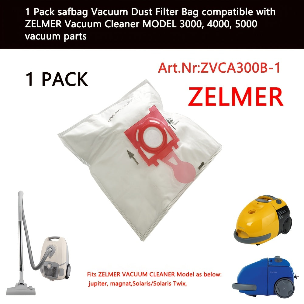 Compatible High-Efficiency Dust Filter Bag for ZELMER Models 3000, 4000, 5000 - Long-lasting and Premium Replacement Component