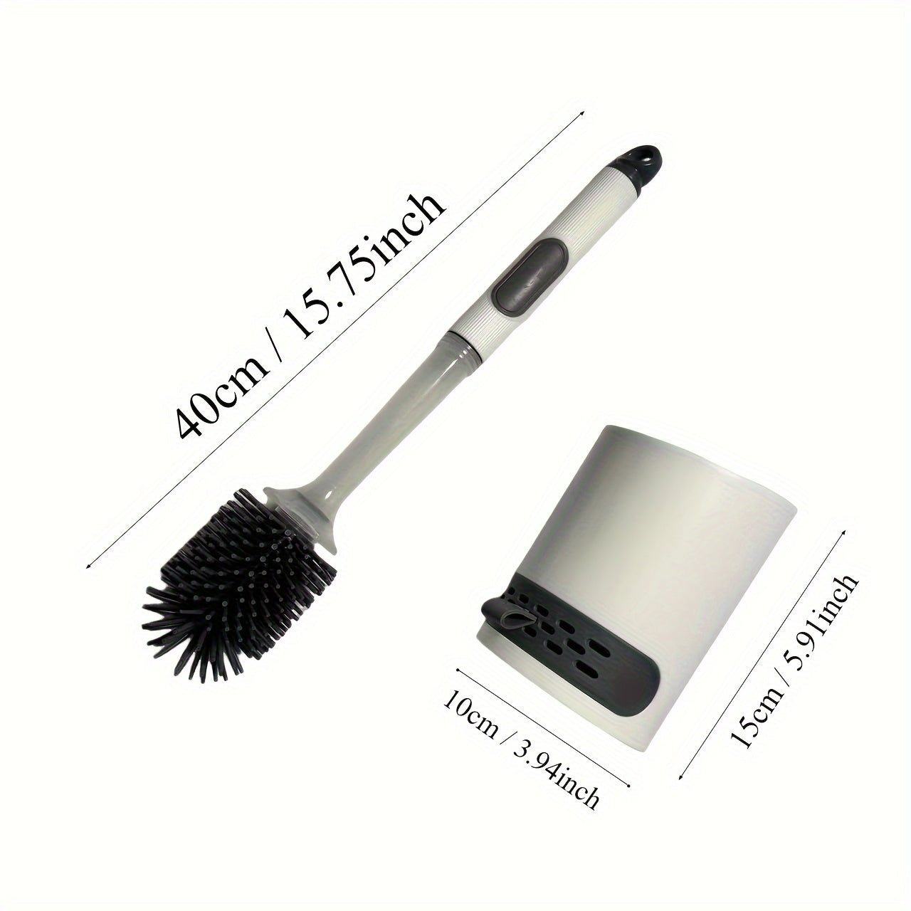 Introducing the innovative Silicone Toilet Brush Set with Water-Holding Base and Diatom Mud Mat. This set includes a Drawer Toilet Brush with a refillable handle dispenser, making it the perfect addition to your bathroom accessories. And to top it off