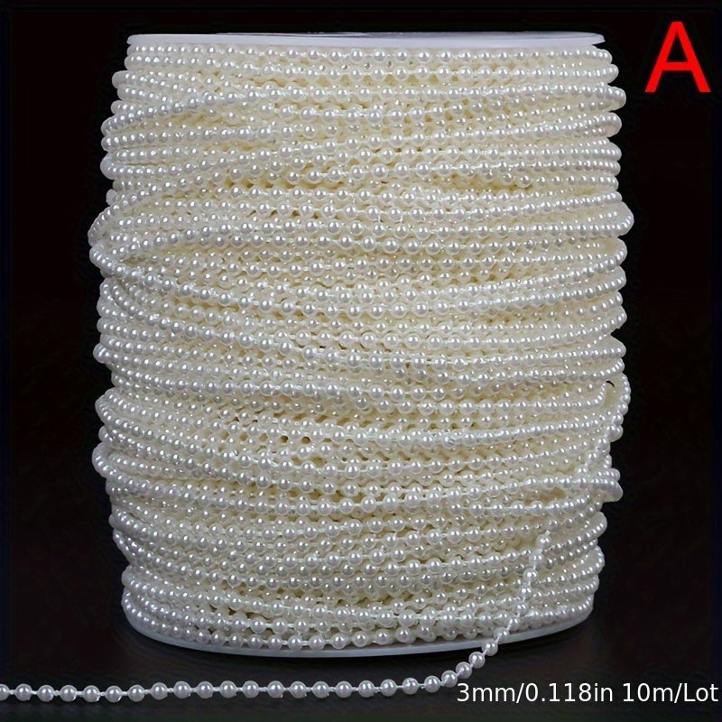 Round plastic ball beaded chain for DIY jewelry making and decoration, available in a 1 roll package.