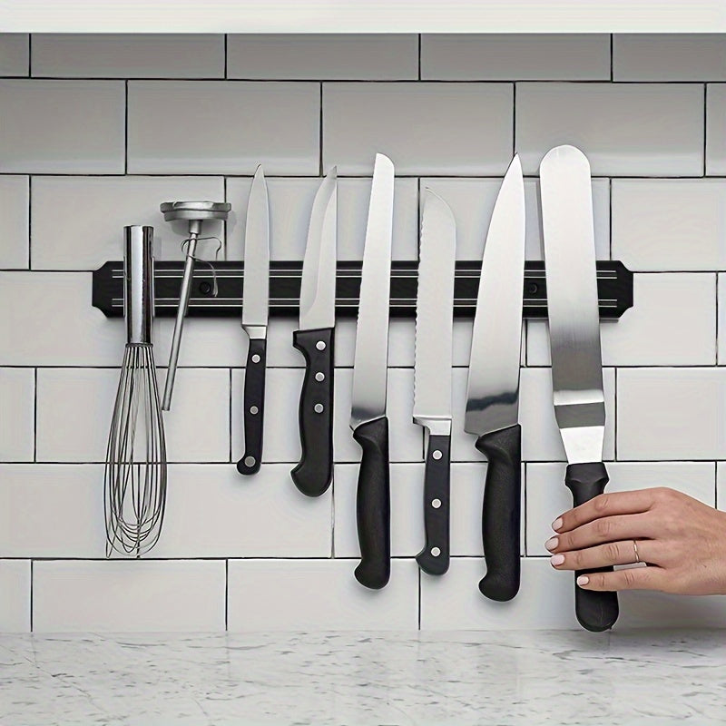 Durable Plastic Magnetic Knife Holder - Stylish Wall-Mounted Organizer for Knives, Scissors, and More - Ideal for Home and Restaurant Kitchen Storage.