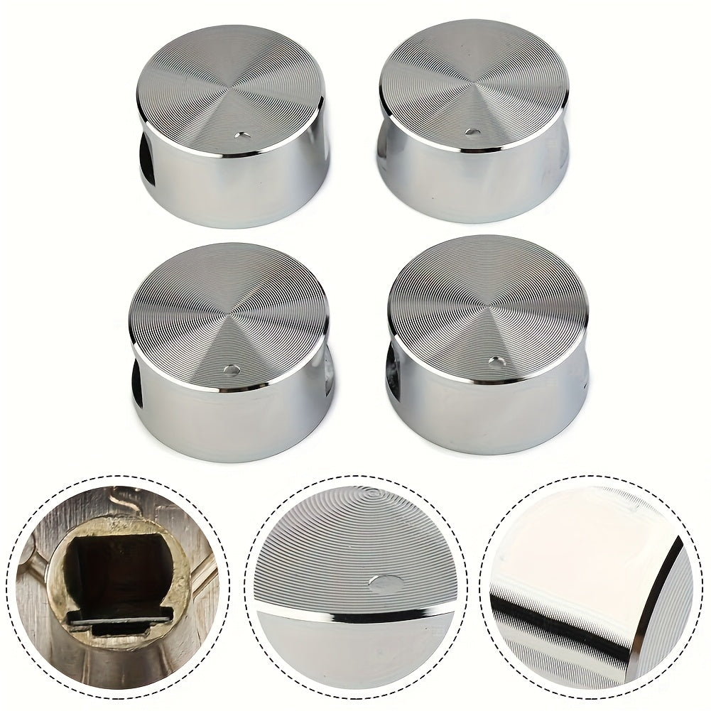 Upgrade Your Kitchen with a Zinc Alloy Round Knob Gas Stove Handle - Sleek Metallic Finish and Stove Top Protectors Included!