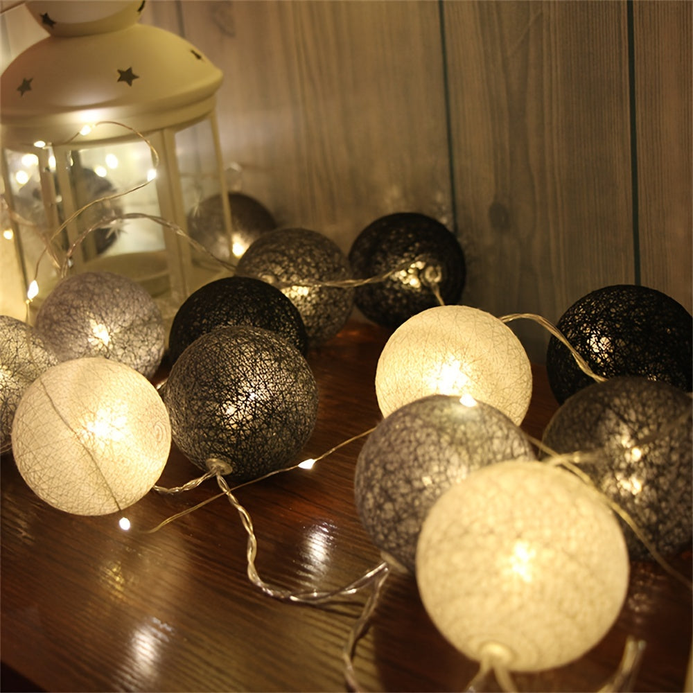 Enchanting LED Ball Fairy Lights - Powered by Battery, Ideal for Creating a Romantic Bedroom Atmosphere, Perfect for Valentine's Day, Wedding Celebrations, Party Decorations, and Festive Christmas Lighting, Beautiful String Lights for Bedroom Décor.