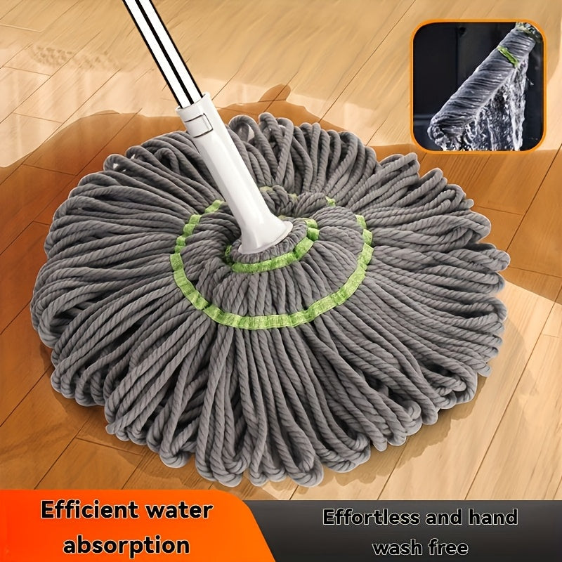 Hands-Free Spin Mop with Ultra-Absorbent Qualities - Ideal for Kitchen, Bathroom, and Floor Cleaning, Suitable for Wet and Dry Surfaces, Rotating Feature for Easy Use