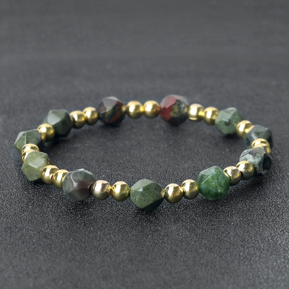 Beautiful Nautical Inspired Natural Aventurine & Dongling Stone Beaded Bracelet, 8mm - Ideal Healing Meditation Jewelry for Women. Great for Everyday Wear or as a Valentine's Day Gift. Versatile Accessory for All Seasons.