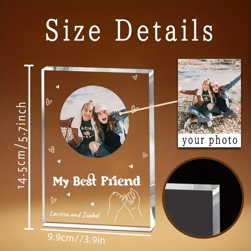 Personalized Acrylic Photo Plaque - Ideal Present for Close Friends, Celebrations, Milestones & Special Occasions - Suitable for Various Holidays & Occasions - Ideal for Loved Ones, Family, Friends & Coworkers, Great for Home Decor