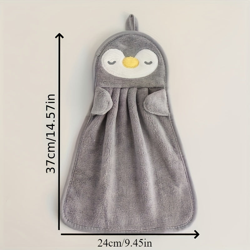 1pc Cute Cartoon Hand Towel: Soft, Absorbent, and Multifunctional for Household Cleaning and Bathroom Use.