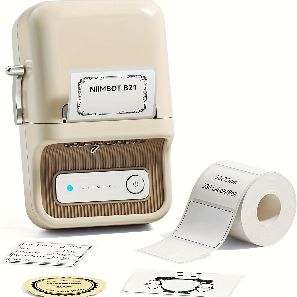 Niimbot B21 Smart Label Printer - Portable, wireless thermal label maker for home, office, store. Inkless & fast printing, high-quality, versatile label printing. 20-50mm width, USB/battery