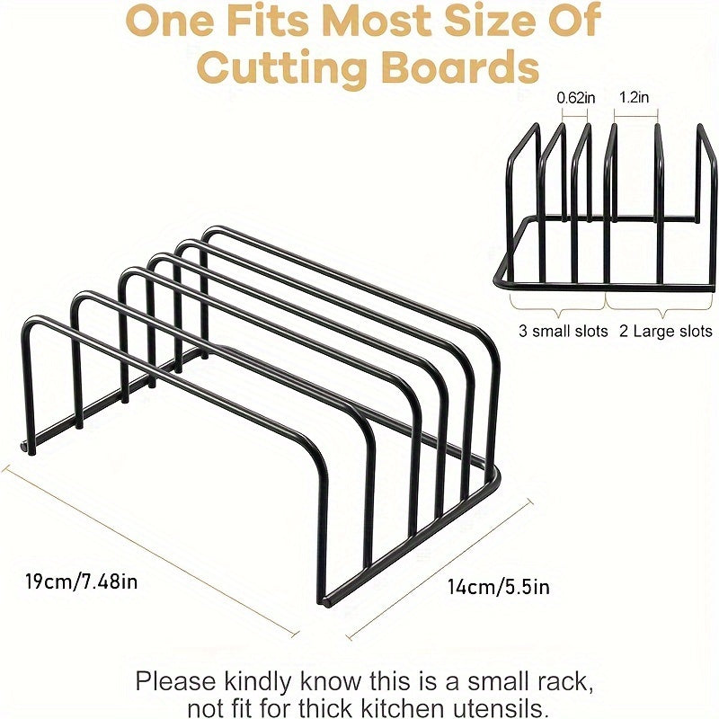 Stainless Steel Kitchen Organizer with Multi-Layered Cutting Board and Pot Lid Holder - Easy to Use, Space-Saving Design for Kitchen Storage.