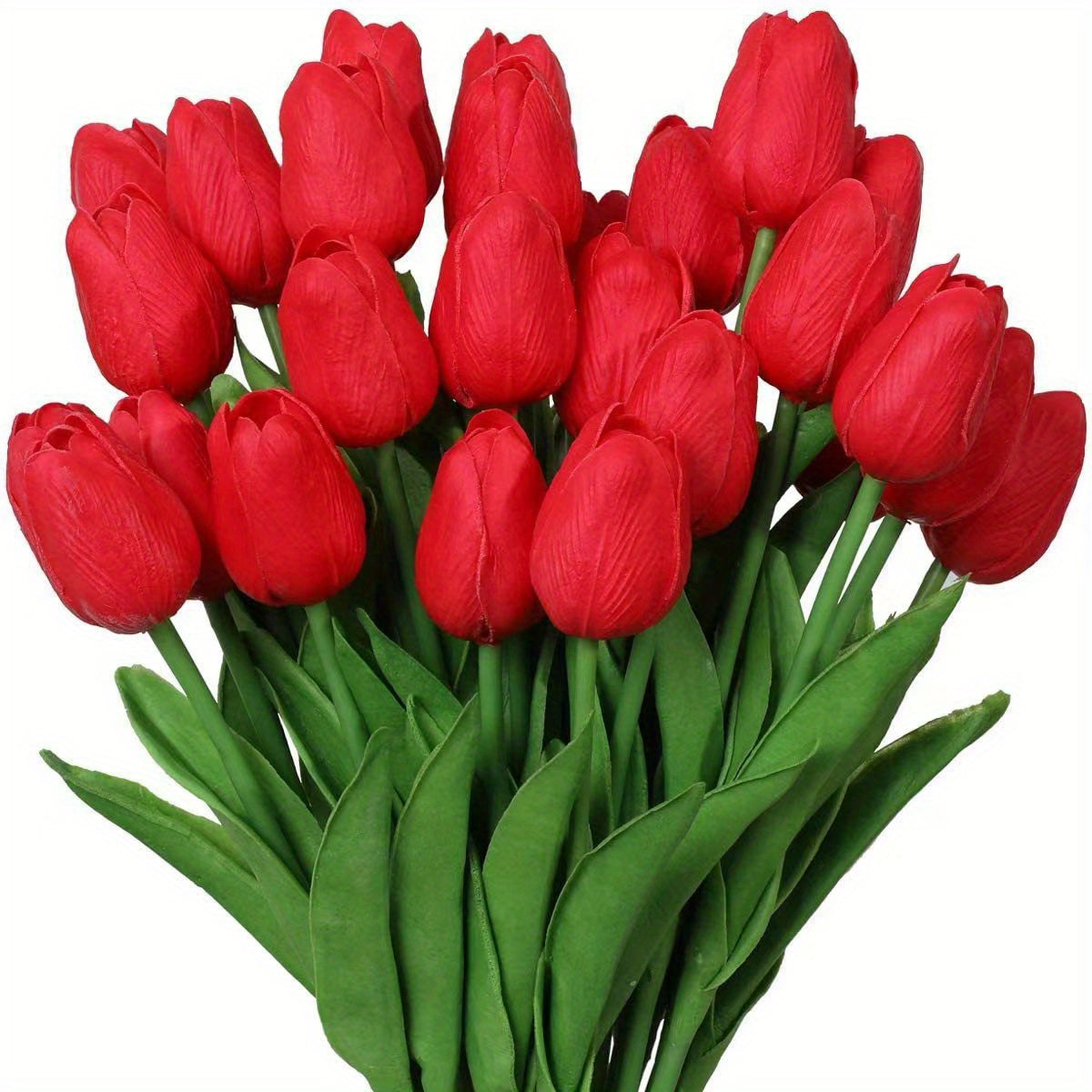 10 lifelike artificial tulips for room and home decor, weddings, offices, cafes, birthdays, and Mother's Day gifts.