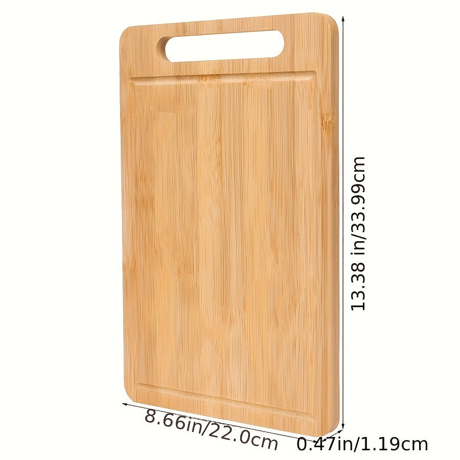 3-piece set of Bamboo Cutting Boards featuring Juice Groove - Sturdy, Knife-Friendly, and Comfortable Grip for Effortless Fruit and Vegetable Preparation - Great for Cutting Steak, Cookies, and More - Essential Kitchen Tools for Every Home