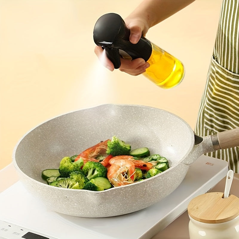 One leak-proof plastic oil spray bottle for storing olive oil.