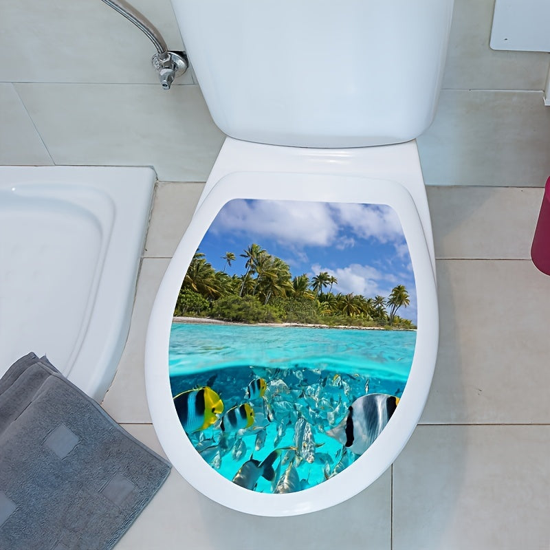 Funny toilet lid decal for bathroom decor, removable self-adhesive sticker for restroom renovation and home accessories. Perfect for aesthetic room decor.