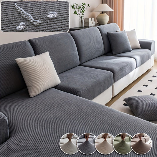 Contemporary Striped Sofa Cover: Pet-Friendly, Non-Slip, Machine Washable for L-Shaped and Single/Double/Triple/Quadruple Seat Sofas, Perfect Christmas Gift