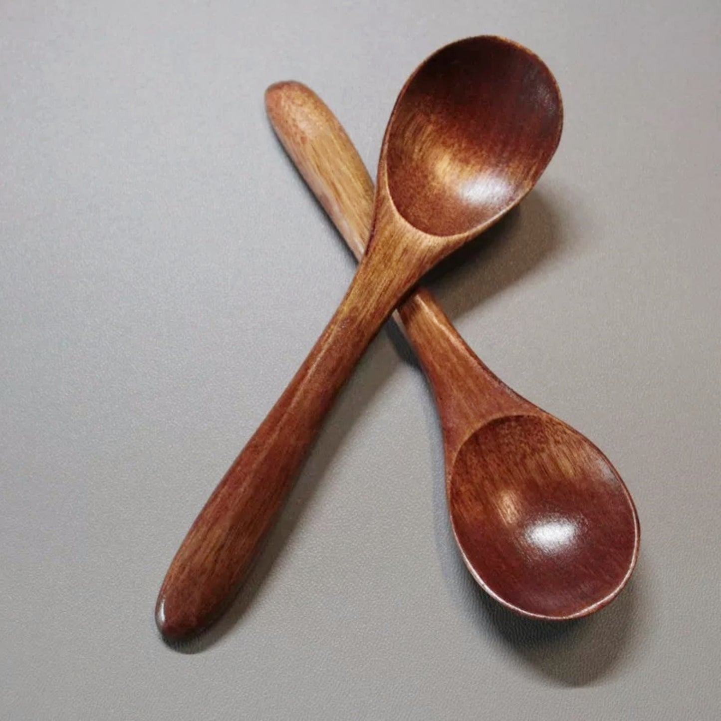 Handcrafted solid wood spoon set for desserts, honey, iced tea, salads, and more. Adds elegance to your kitchen decor.