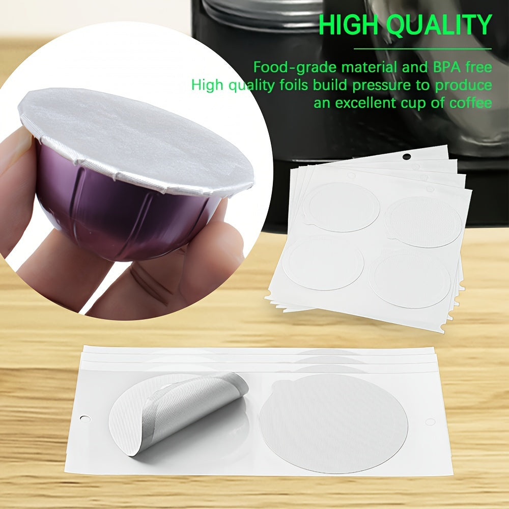 Aluminum Foil Lids in 1 Pack: 3.7cm, 4.5cm, 5.35cm, 5.9cm, and 6.2cm Sizes - Reusable Coffee Pod Lids for Various Coffee Capsule Sizes