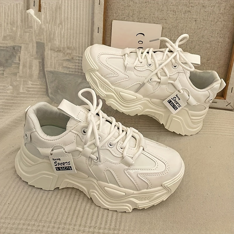 Women's Chunky Sneakers - Breathable and Fashionable All-Season Shoes with Non-Slip Sole