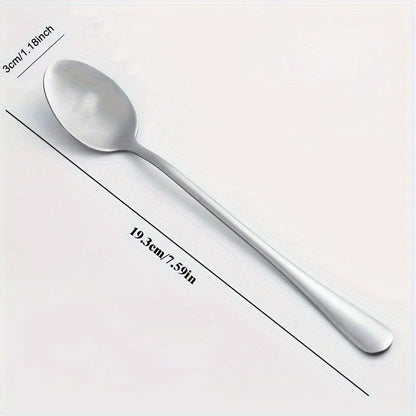 Beautiful Stainless Steel Spoon for Coffee, Tea, and Soup – Perfect for Mom's Relaxing Tea Time and Reading Sessions. A Lovely Tableware Spoon for Happy Family Moments – a Thoughtful Gift.