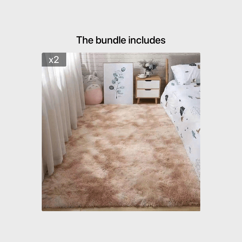 Soft, fluffy shag area rug perfect for living room or bedroom decor. This non-slip machine washable carpet adds luxury and coziness to any space.