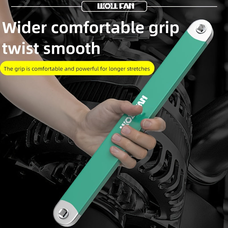 WOLLFAN 39cm Multi-Functional Extension Wrench with Ratchet Conversion and Quick Release Socket for Car Maintenance. Made of durable material.