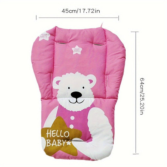 Introducing the "Hello Baby" Polar Bear Design Universal Baby Stroller Cushion Pad with Head Support. This soft polyester infant car seat liner features warm cotton padding, perfect for high chairs and strollers. Specifically designed for children aged