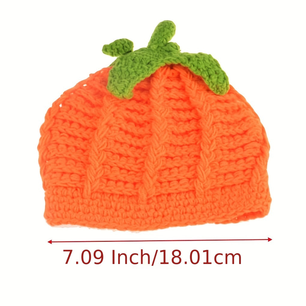 Charming handmade pumpkin hat for children - Ideal Halloween present, made of yellow polyester