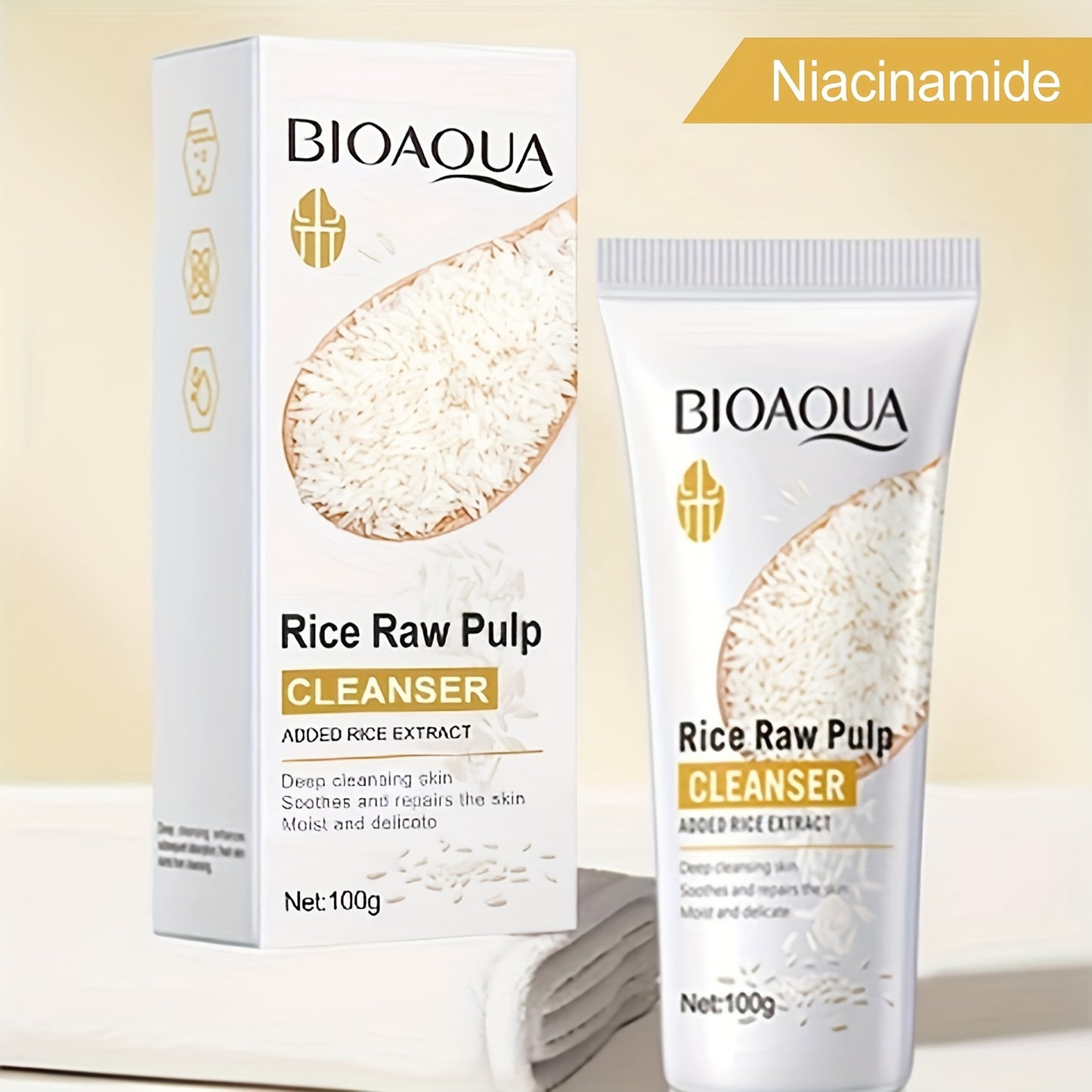 100g Rice Raw Pulp Cleansing Gel for Deep Cleanse of Delicate Skin.